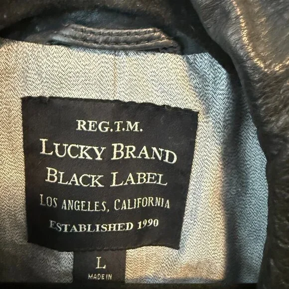 Black Motorcycle Leather JacketL